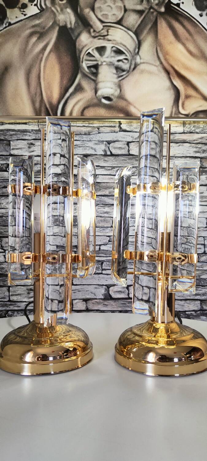 Paire de lampe venini made in italy 1990