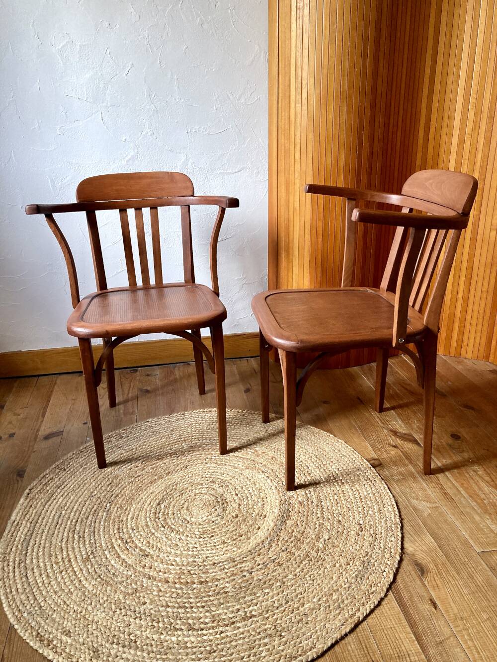 Vintage Stella chair pair – wood, 1950s