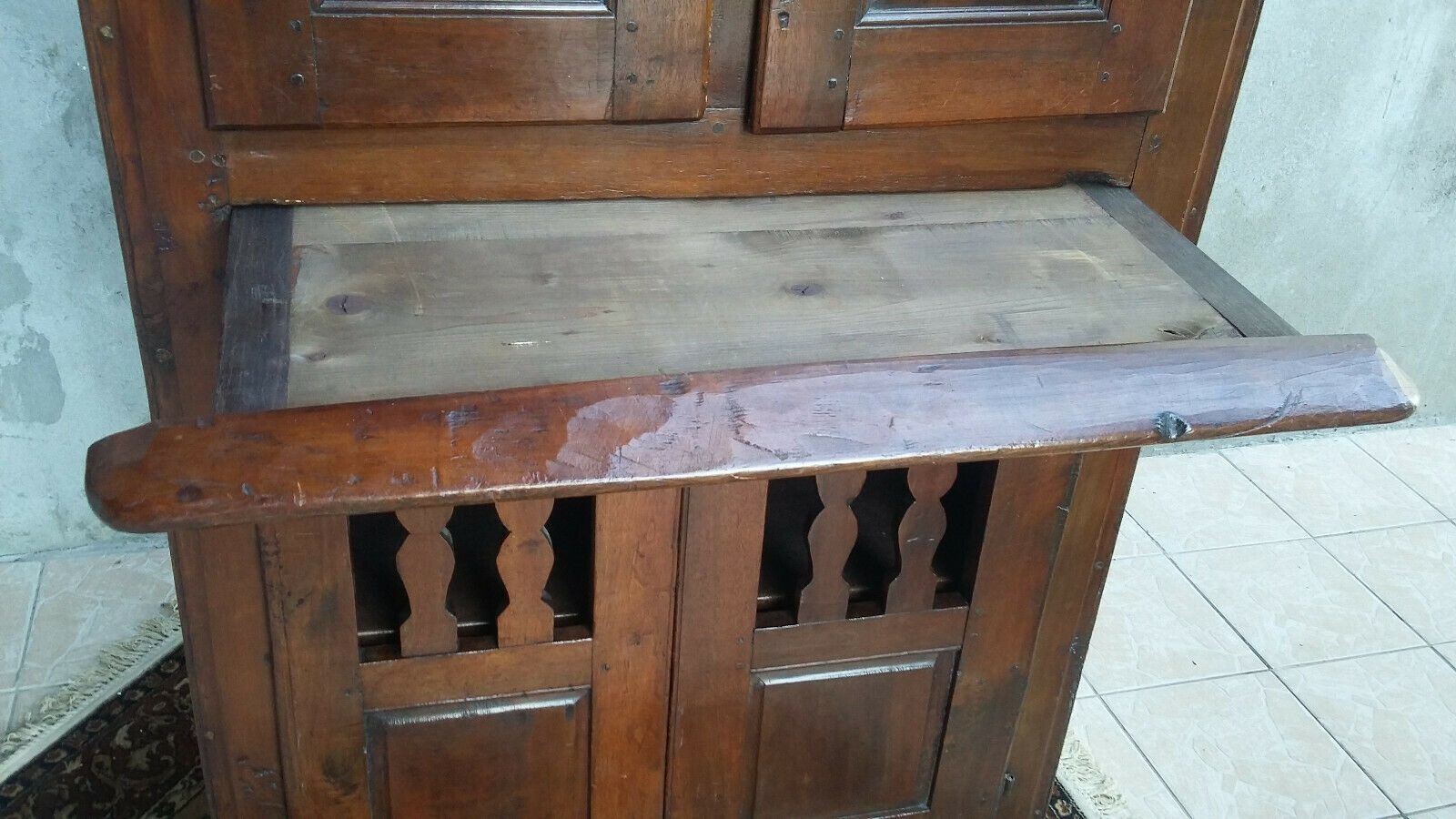 Rustic buffet in natural wood