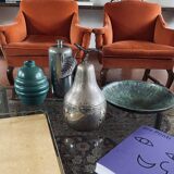 Modern silver-plated Pear wine cooler / ice bucket, Teghini Firenze Italy 1970s