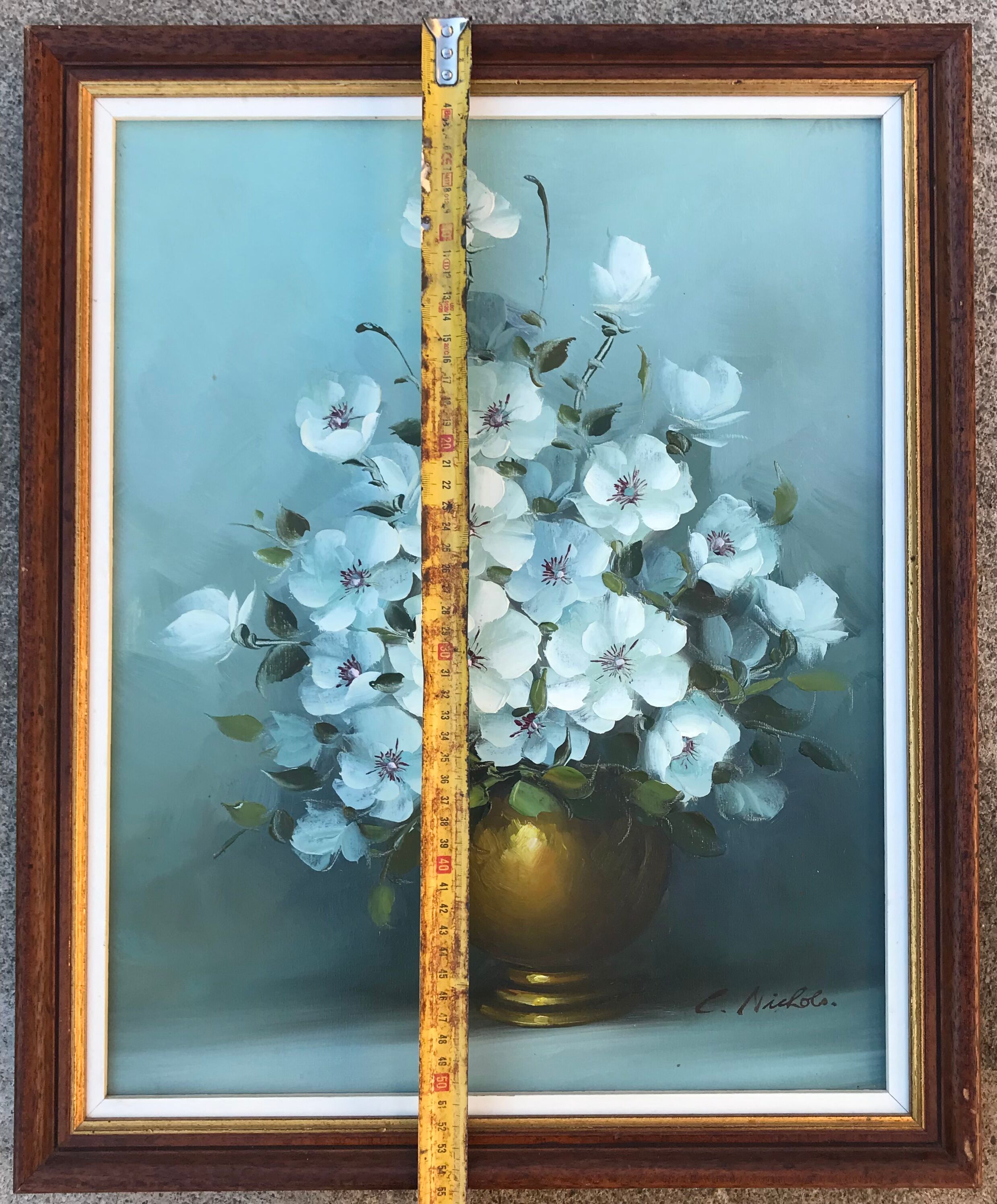 Gouache on canvas signed C Nichols