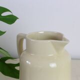 Water pitcher, beige ceramic, 1940s vintage French