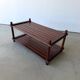 Pine slatted coffee table in vintage 1970s Scandinavian design.