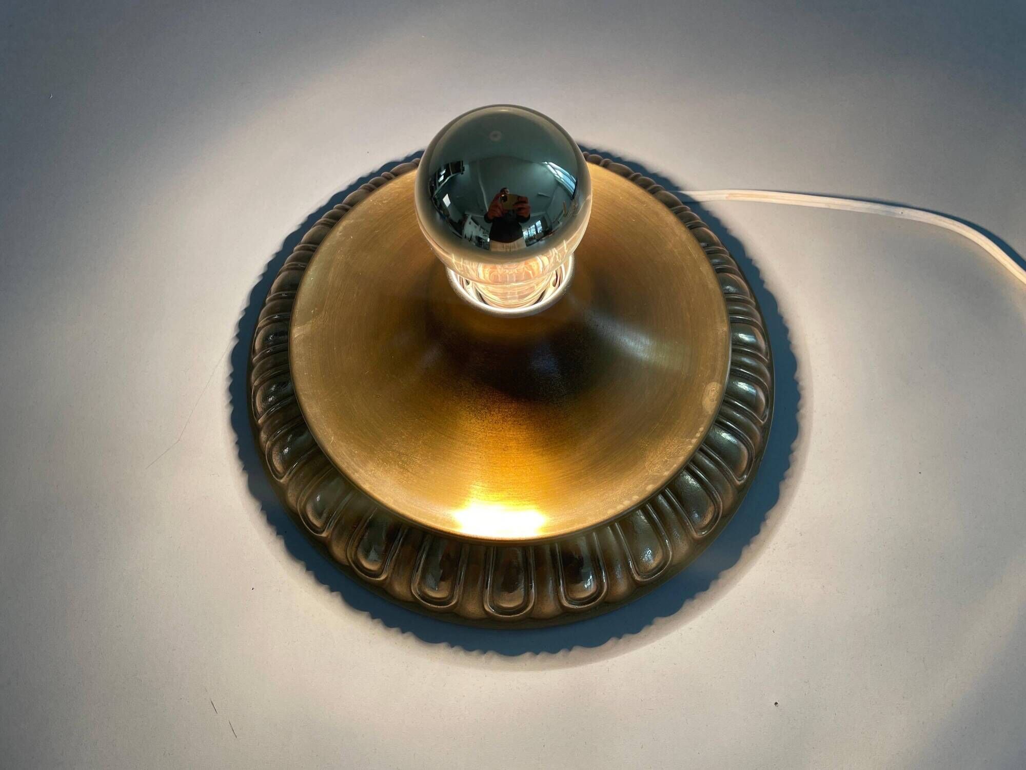 Simple flush lamp in brass, mid-century German design, 1960s, Germany.