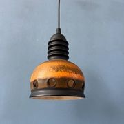 Brown ceramic pendant light Mid-Century, West Germany