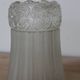 Old frosted glass lamp globe with fluted design – Raised rose decoration – H 14 cm