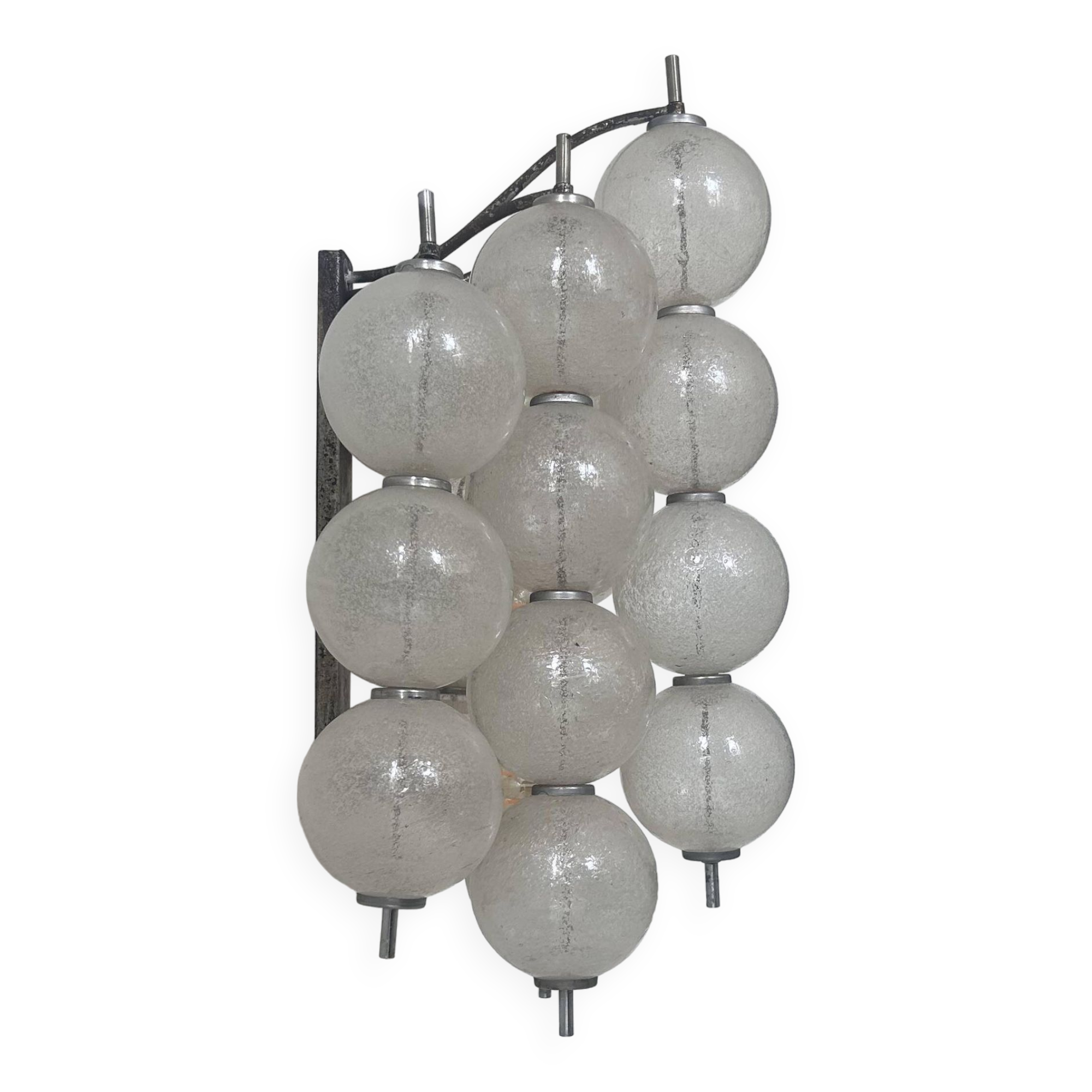Vintage "Sterrenbeeld" wall lamp, Murano bubbled glass, Raak Netherlands 1960