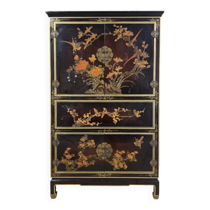 Cabinet vintage en laque - rouge