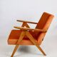 Vintage armchair VAR B-310 orange velvet fabric - 2 pieces available
