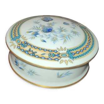 Round box in polychrome porcelain from Limoges Atelier du Tabalou