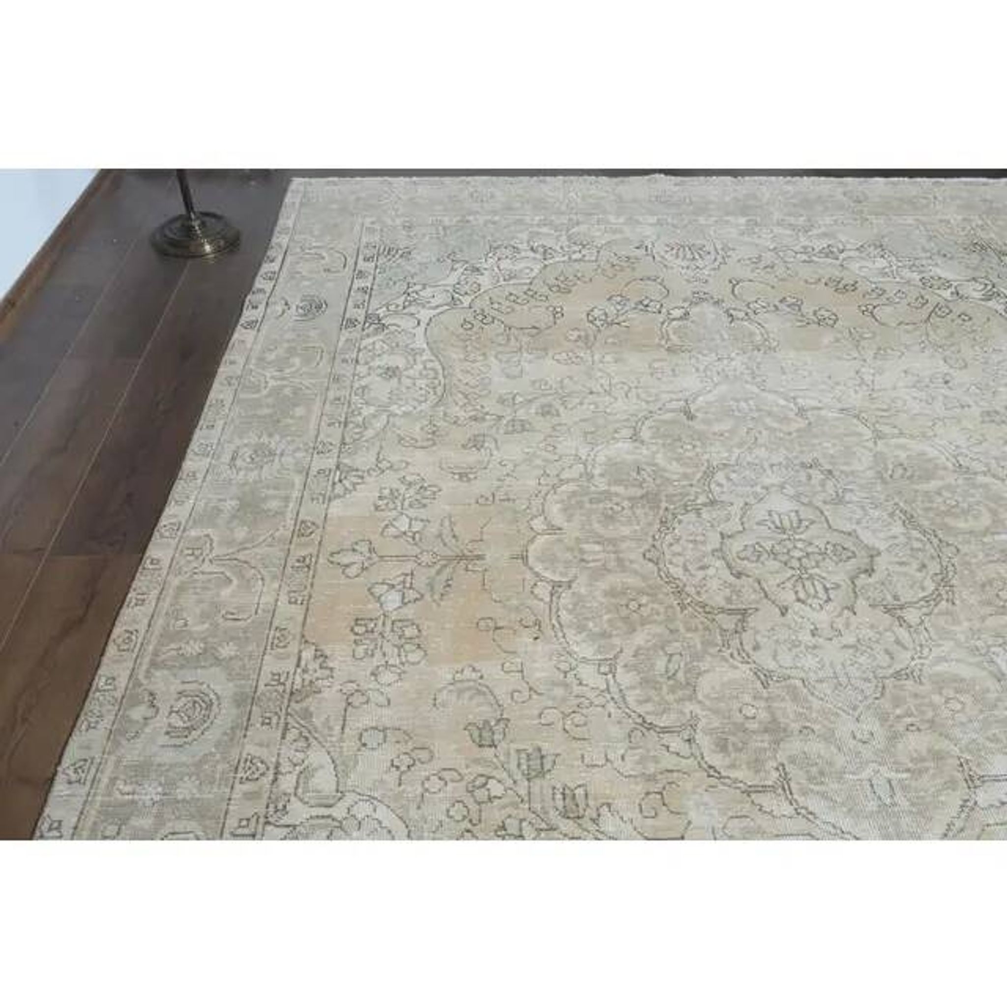 1970s Vintage Persian Handmade Wool Cotton Orange Area Rug 246x345