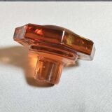 Carafe en verre rosaline Art Déco avec bouchon carafe verre rose octogonal