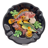 Ceramic dish barbotine vallauris trompe l'oeil kitsch Fish 3
