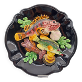 Plat céramique barbotine vallauris trompe oeil kitch Poisson 3