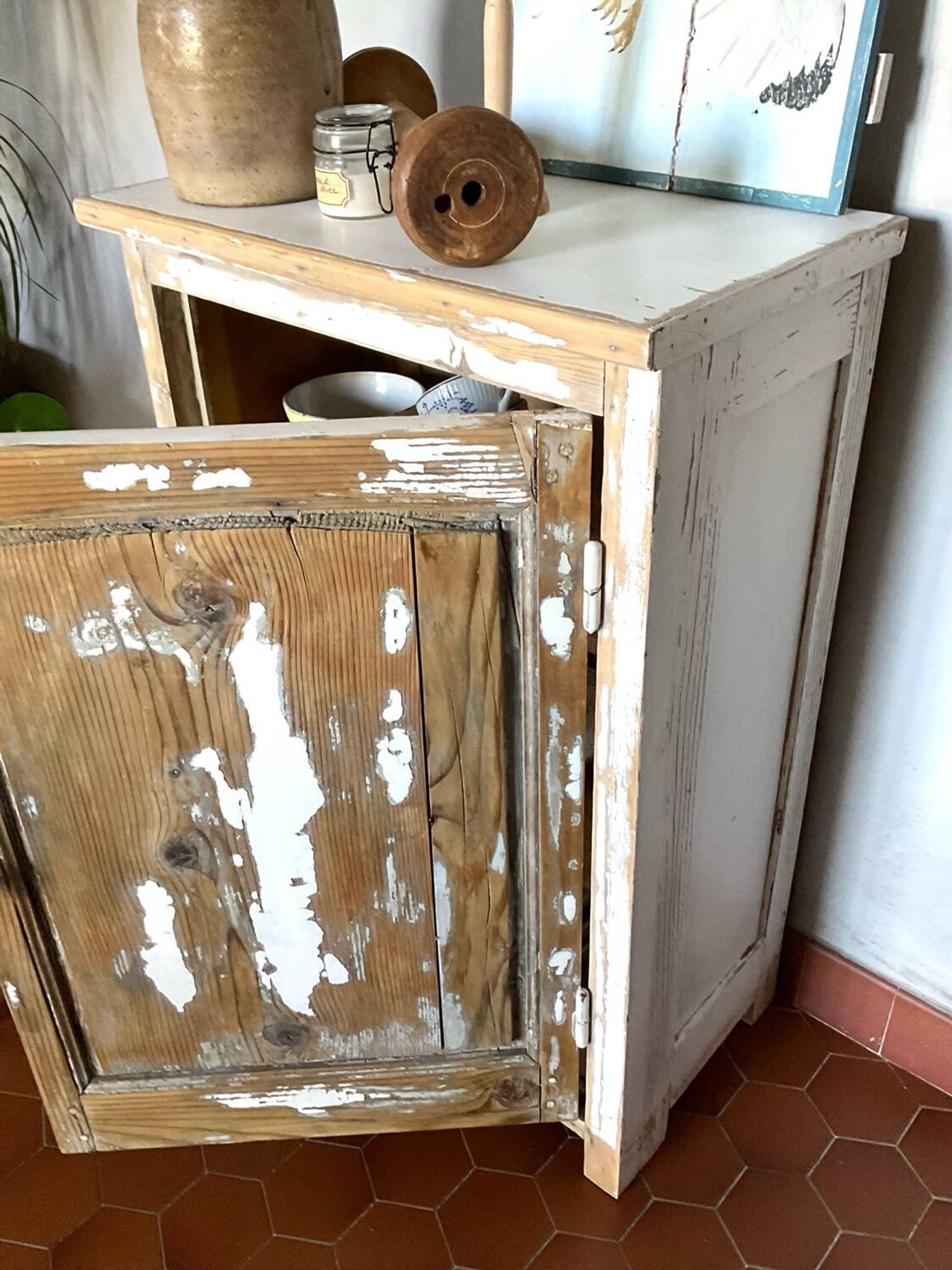 Vintage patinated jam jar