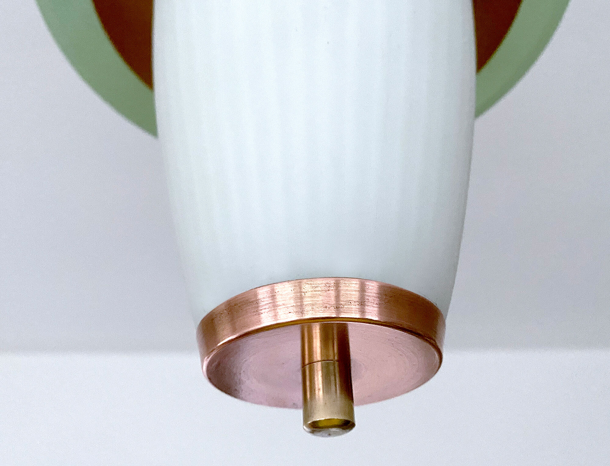 Vintage pendant lamp 50 years, opaline copper green