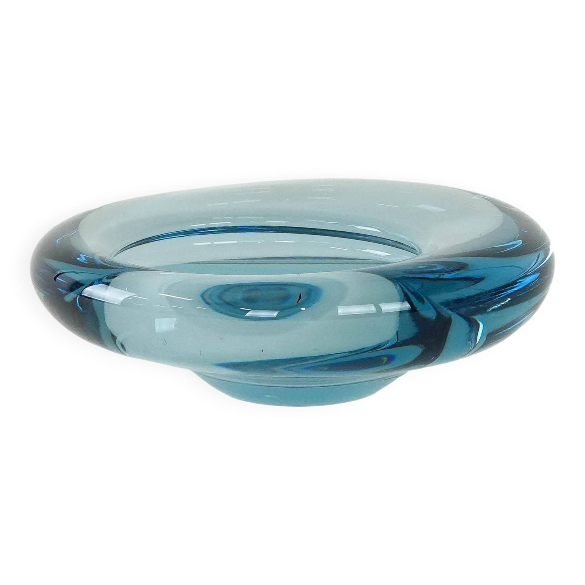Glass platter, Danish design, 1960s, manufacturer: Holmegaard, designer: Pe