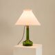 Holmegaard XL deep green lamp with Le Klint shade, 1960s