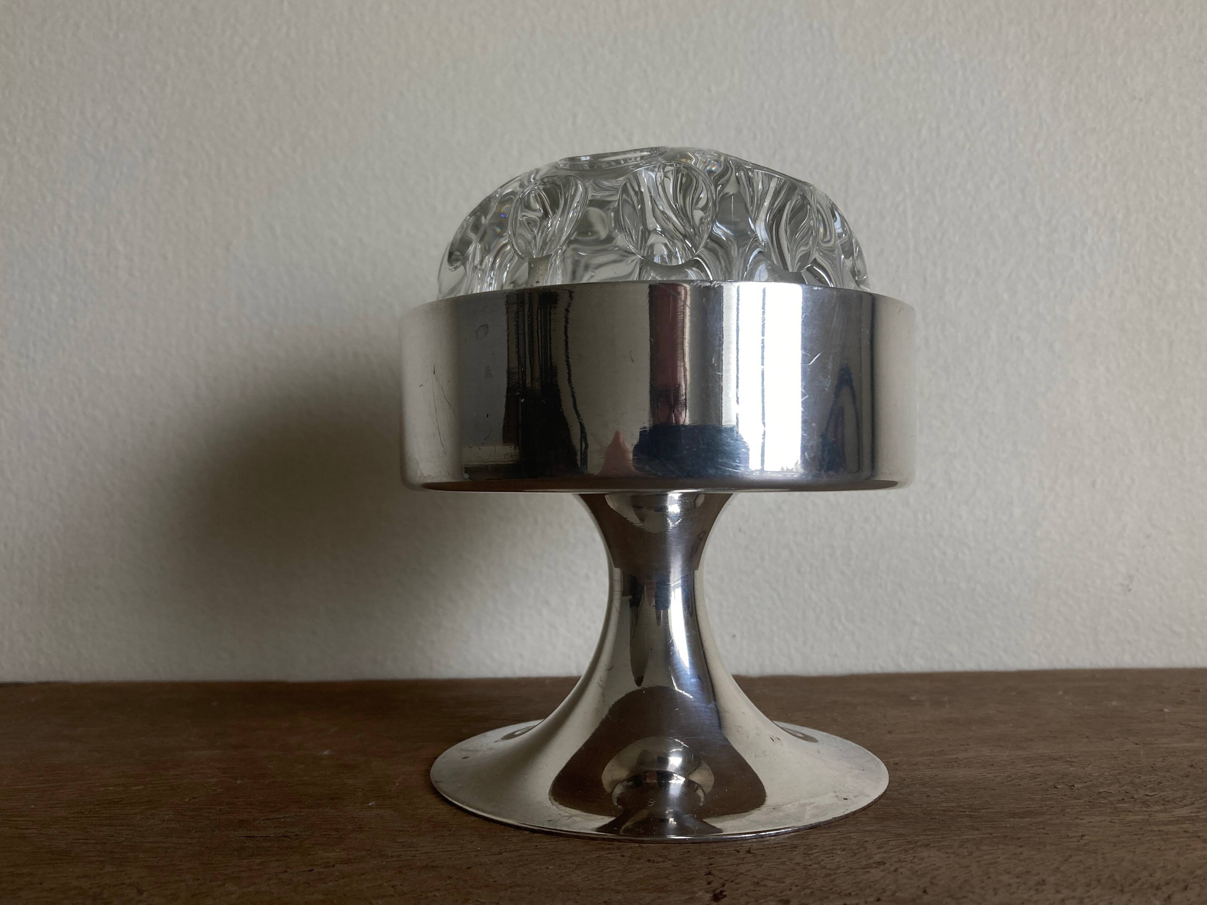 Tulip foot flower spade 1970 in silver metal