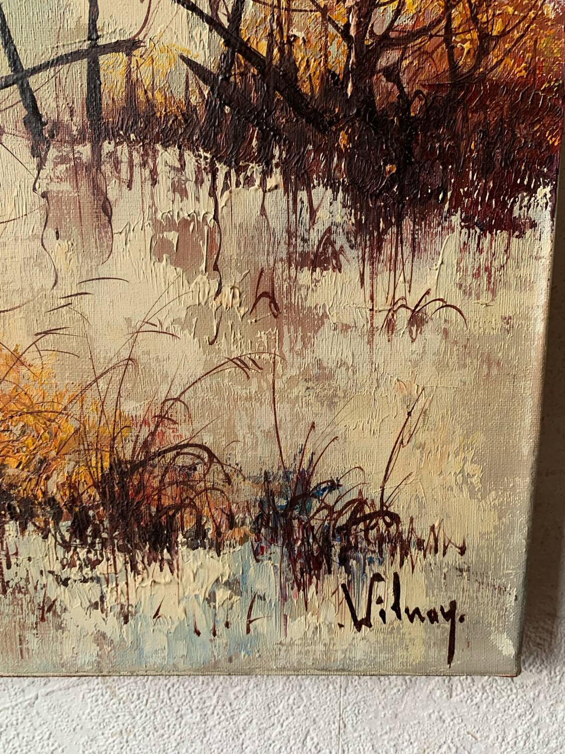 Vintage oil painting on canvas