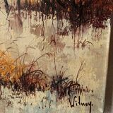 Tableau huile sur toile vintage
