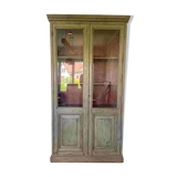 Vaisselier ancien bois vert patiné