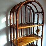 Vintage rattan bookcase