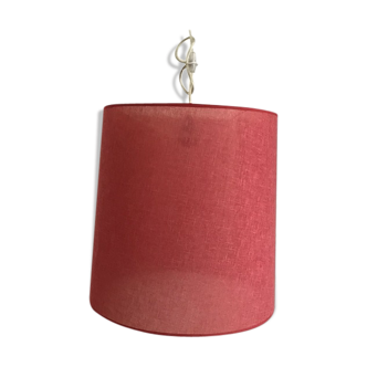 Suspension in fabric stretched over celluloid, strawberry red crushed