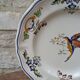 Vintage Longchamp plate handmade with bird and flower decoration, 25.5cm.