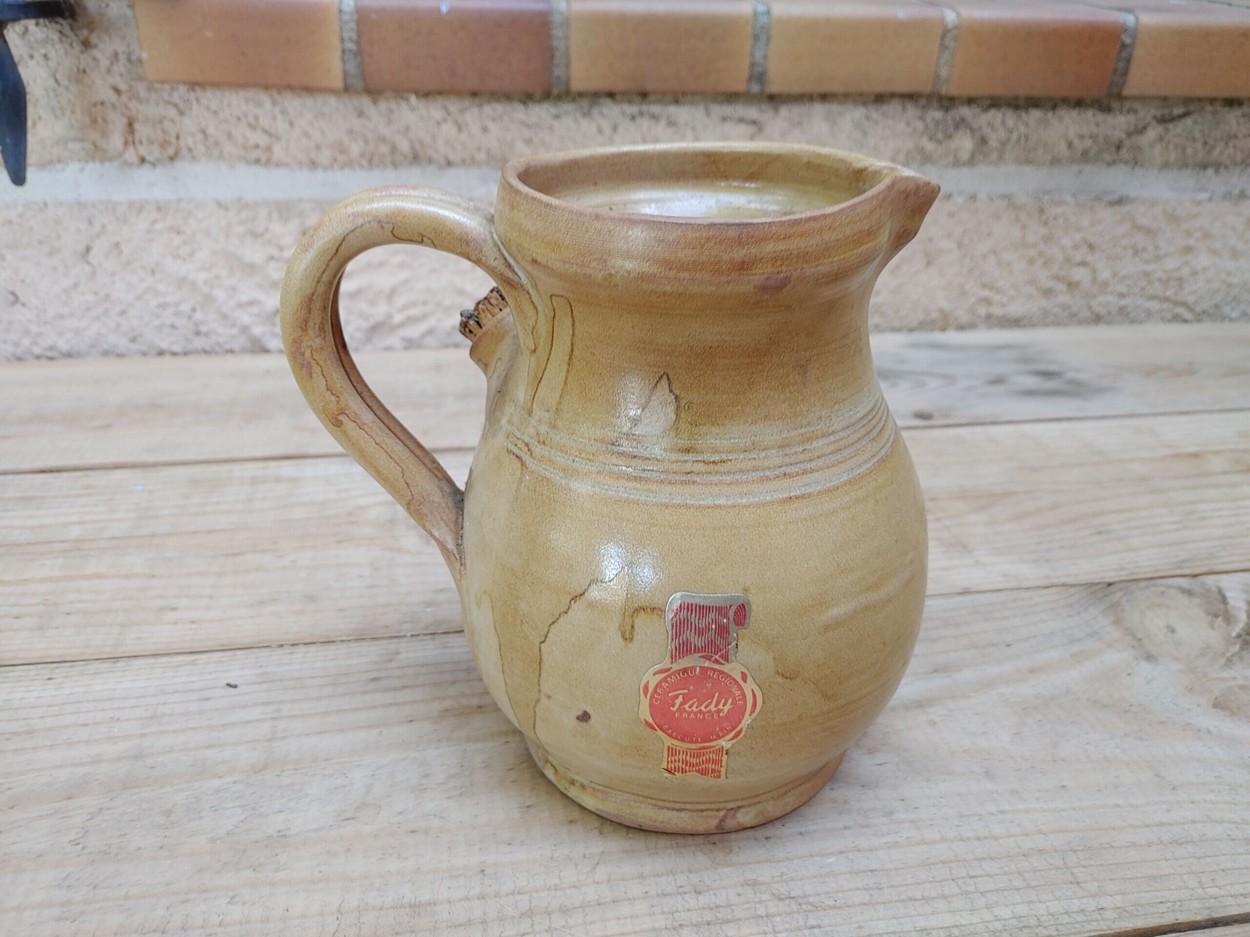 Vintage Pichet rafraichissant en grès avec réservoir à glaçons