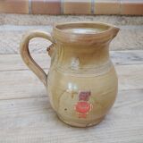 Vintage Refreshing stoneware pitcher with ice cube tank