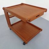 Large Rollable Teak Bar Cart, 1960s