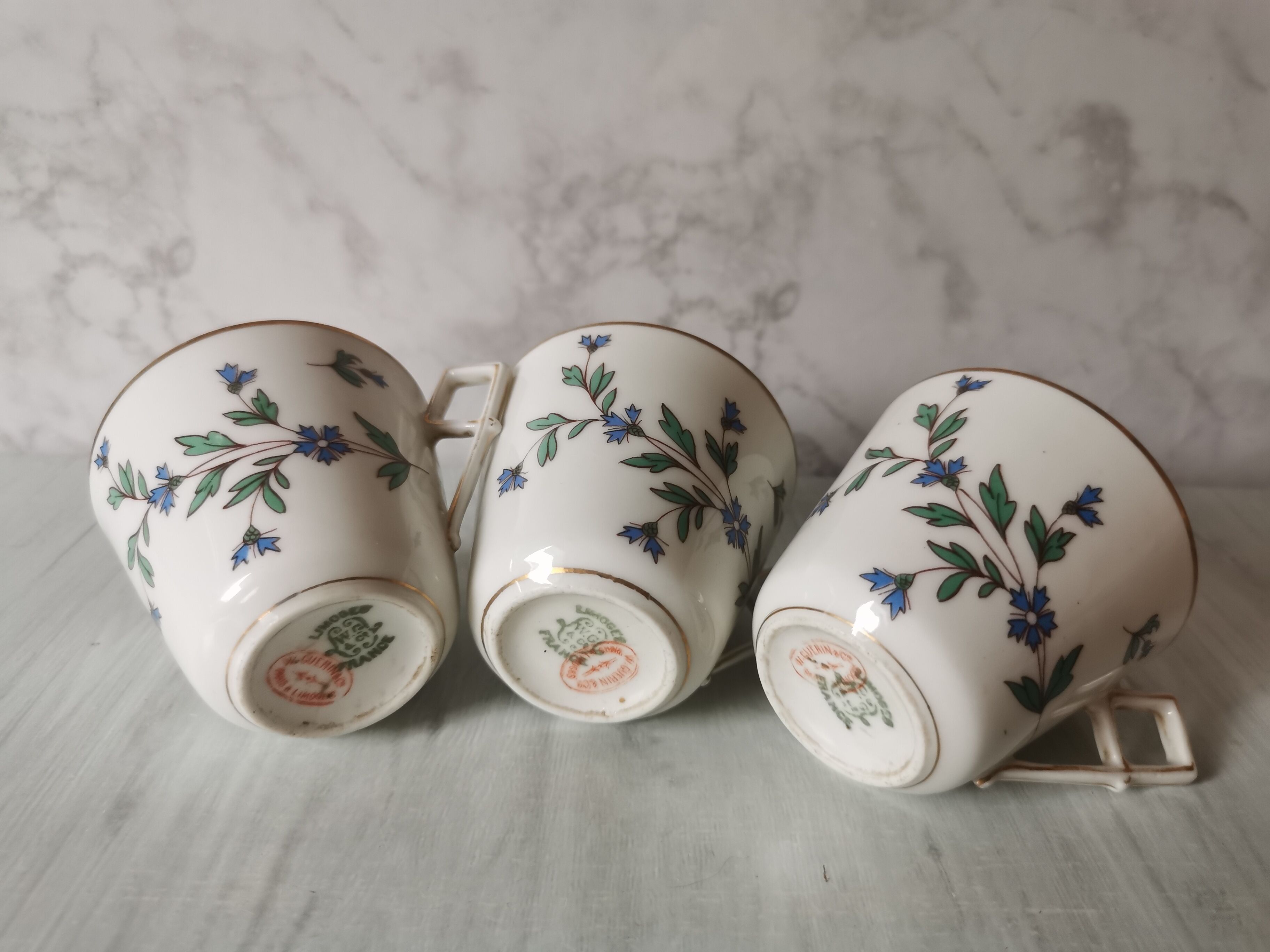 Porcelain barbel tea set Limoges Guérin