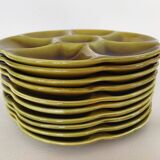 10 oyster plates in Gien slip