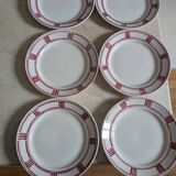 Six Badonviller dinner plates
