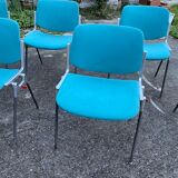 Set of 7 DSC chairs 1965 by Giancarlo Piretti edited by Castelli, Italy.