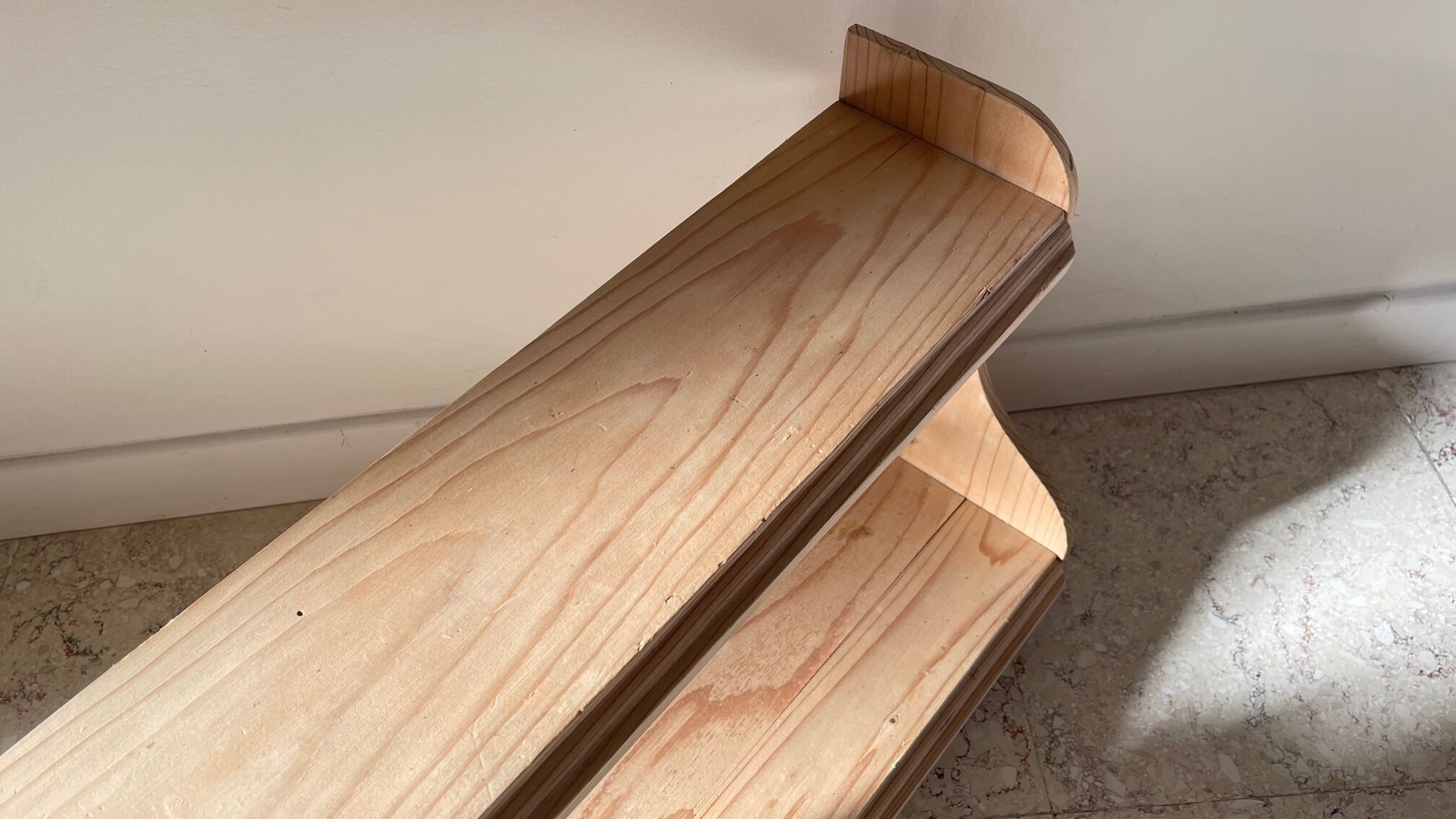 Vintage floor with double tops wood brut