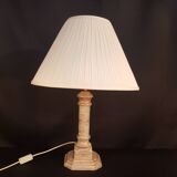 Metal table lamp and pleated lampshade