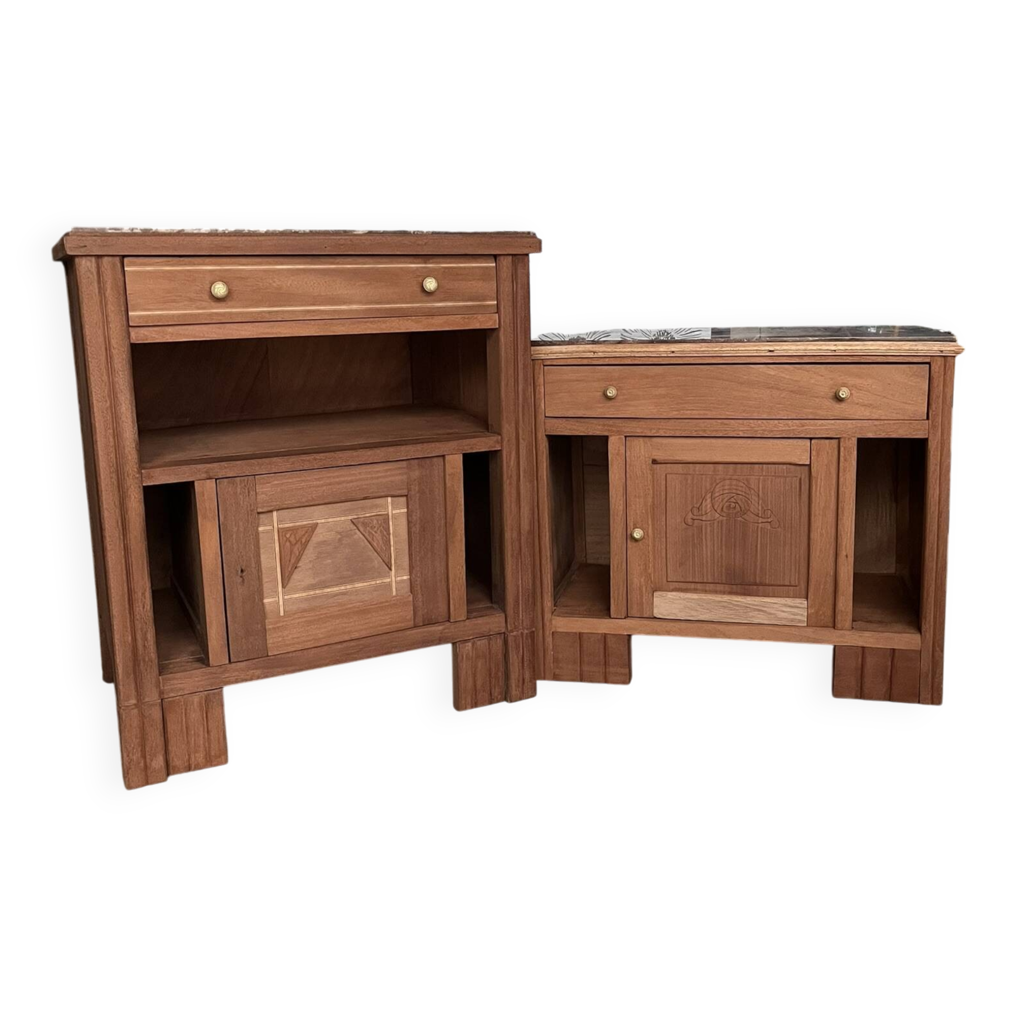 Art Deco vintage bedside tables Jada and Rosa wooden accent furniture
