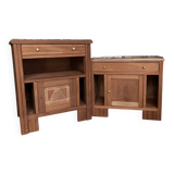 Art Deco vintage bedside tables Jada and Rosa wooden accent furniture