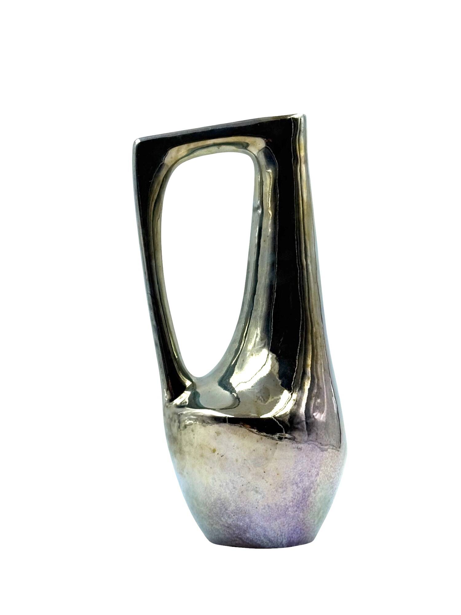 A. Cytère, modern iridescent gres vase, Rambervillers France 1950s