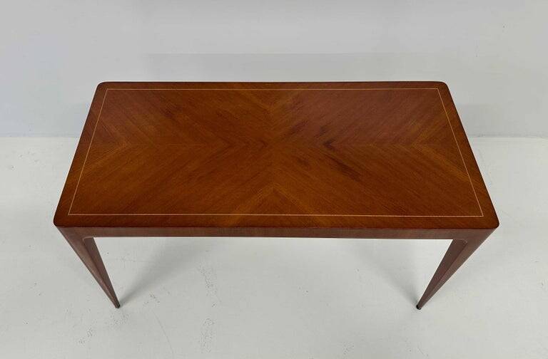 Italian Art Deco Coffee Table in Teak and Maple by Paolo Buffa, 1950s