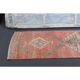 Vintage Turkish Hand-Knotted Wool Cotton Red Runner Rug 85x386