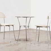 Enzo Mari Pair of Tonietta Chairs + Trevi Table for Zanotta Italy 1985