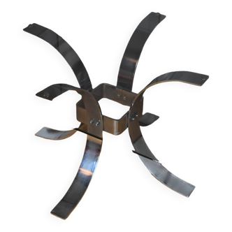 Coffee table in steel and smoked glass - 1960s