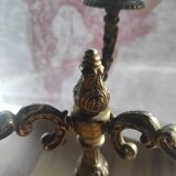 Sculpted candle holder with 3 bronze branches