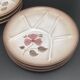 Compartmented plates in colored stoneware with Flower pattern