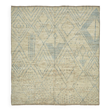 Handmade Tribal Decorative 254 cm x 288 cm Beige Wool Carpet