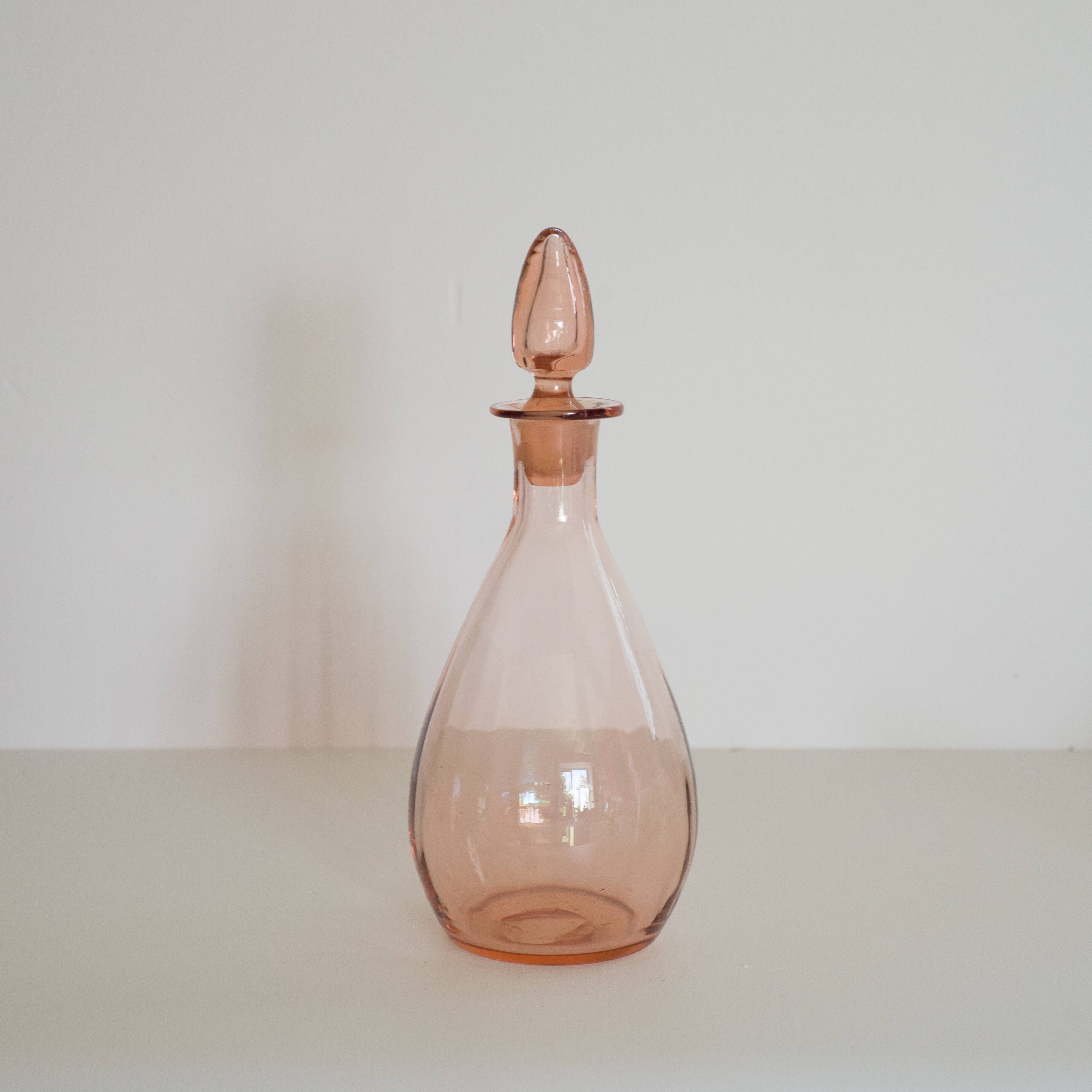 Pink glass bottle
