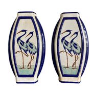 Pair of flat ceramic vases, KERALOUVE LA LOUVIERE
